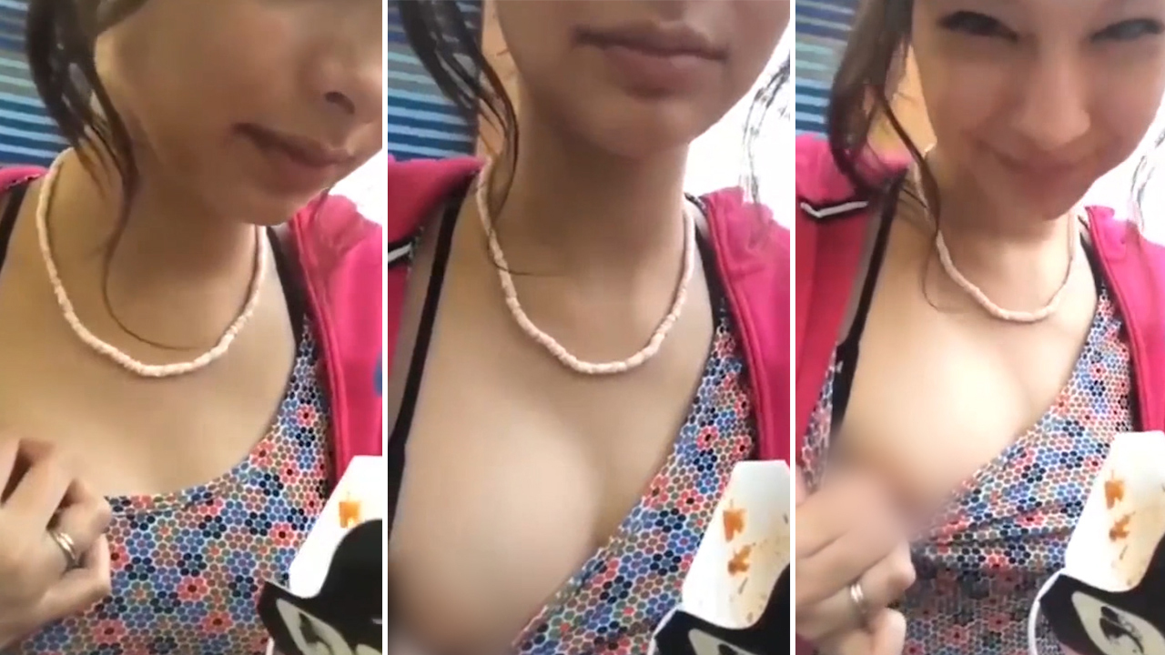 Woman showing tits fan compilations