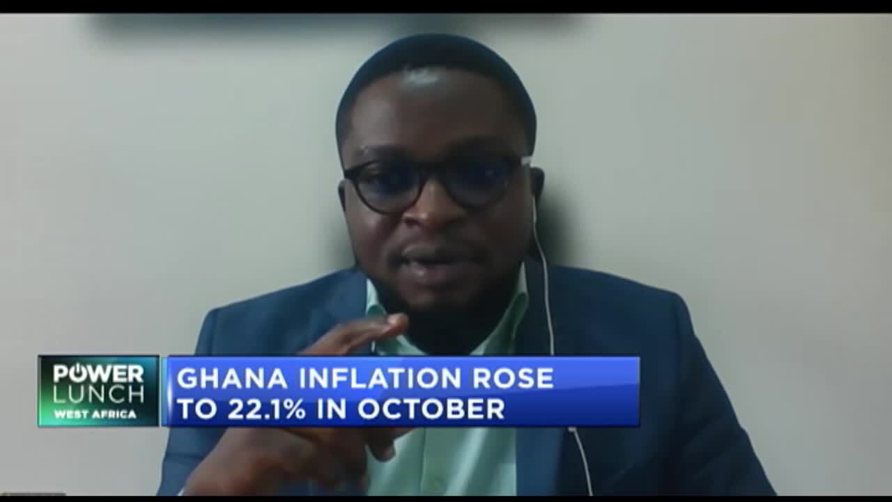 Ghana's October inflation reaches 4-month high at 22.1%