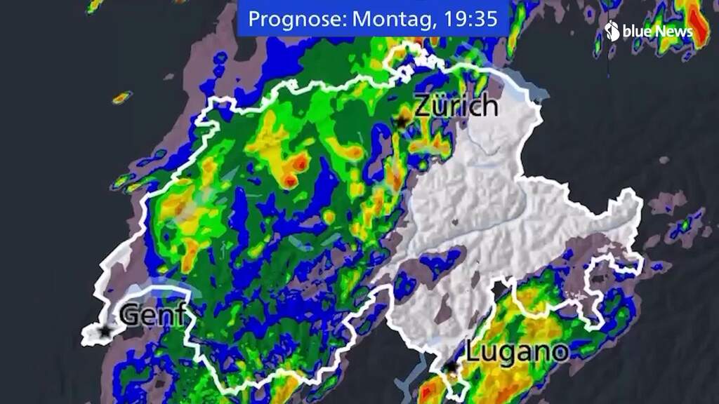 Regenschwall über der Schweiz