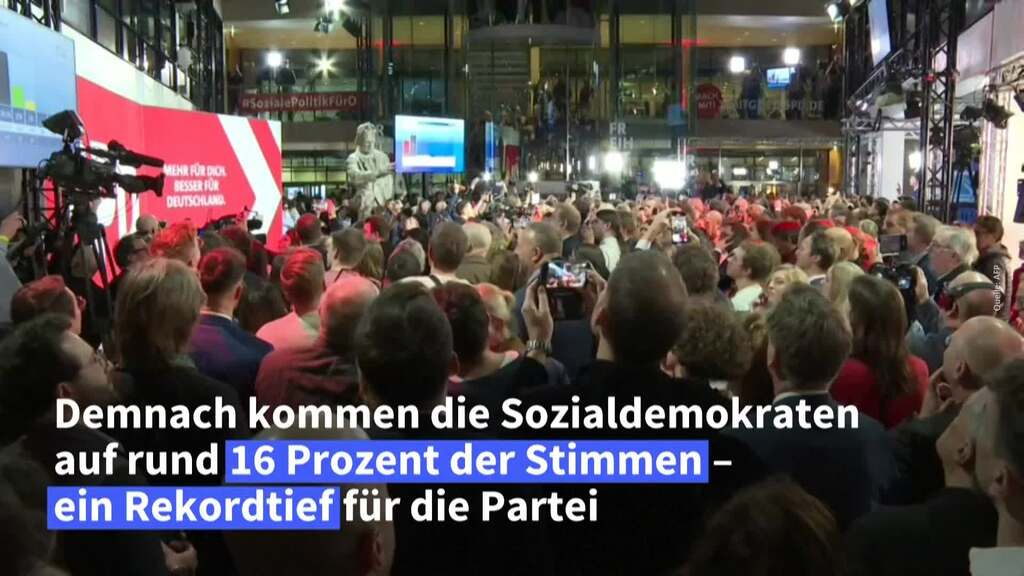 SPD mit langen Gesichtern nach der ersten Prognose