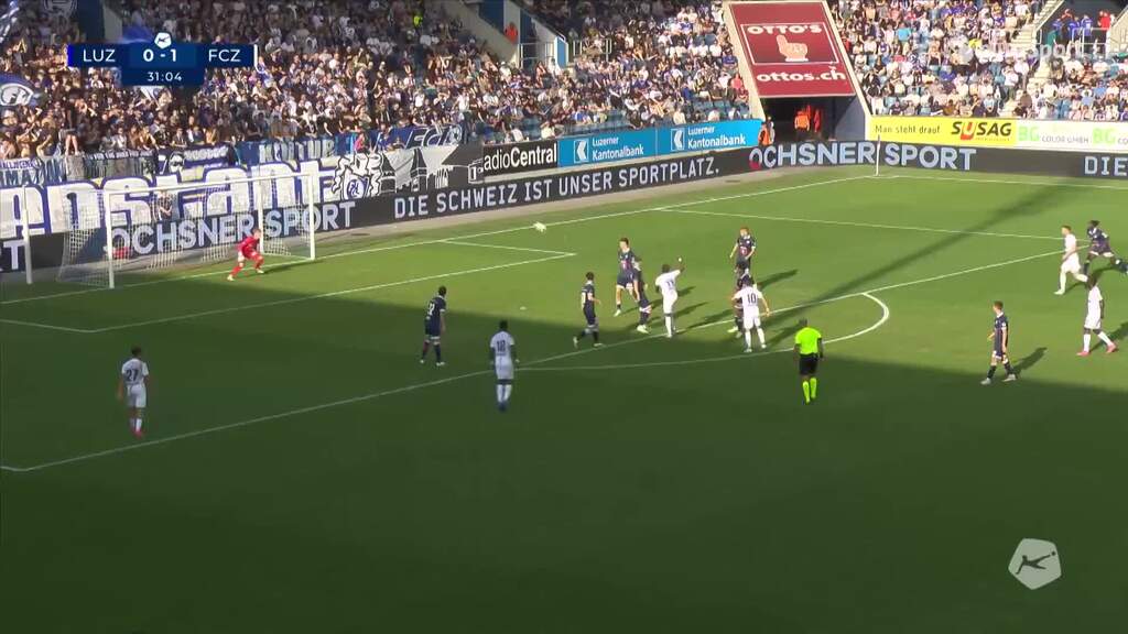 31. Min: Okita mit guter Chance für den FCZ 