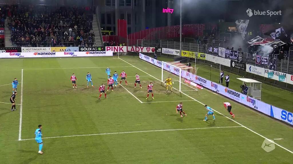 52. Minute: Winterthur – Lugano 1:2 Tor durch Cimignani 