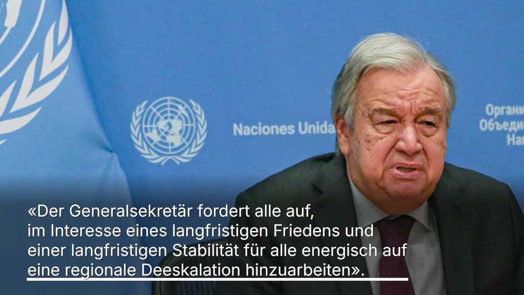 UN-Generalsekretär warnt: «gefährliche Eskalation» in Nahost