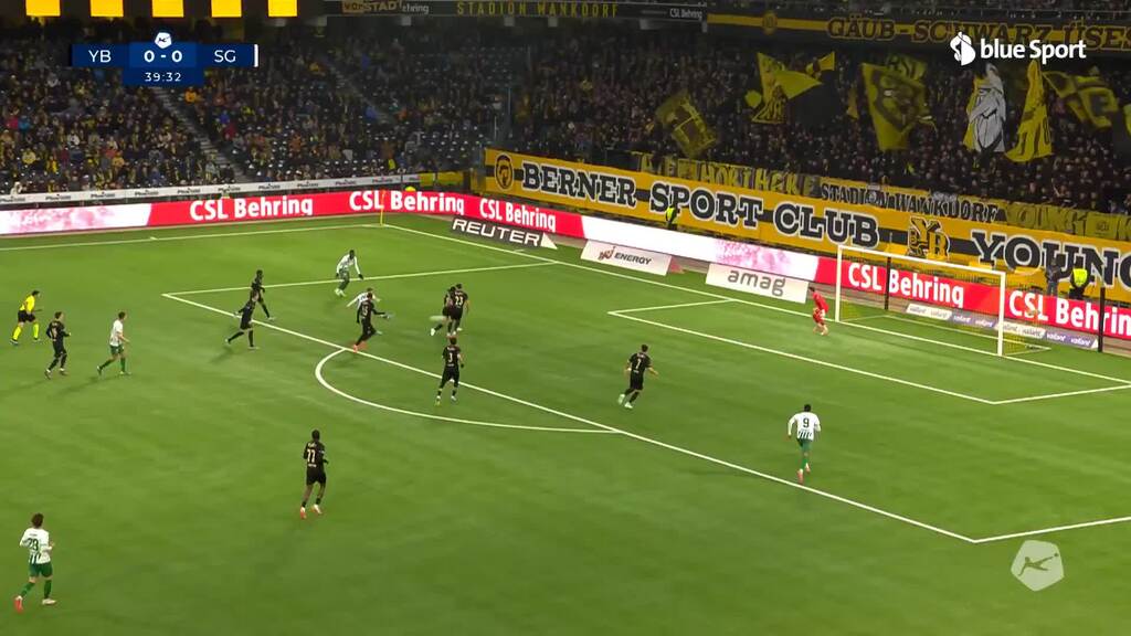 40. Minute: Daschners Abschluss fliegt nur knapp am Kasten vorbei