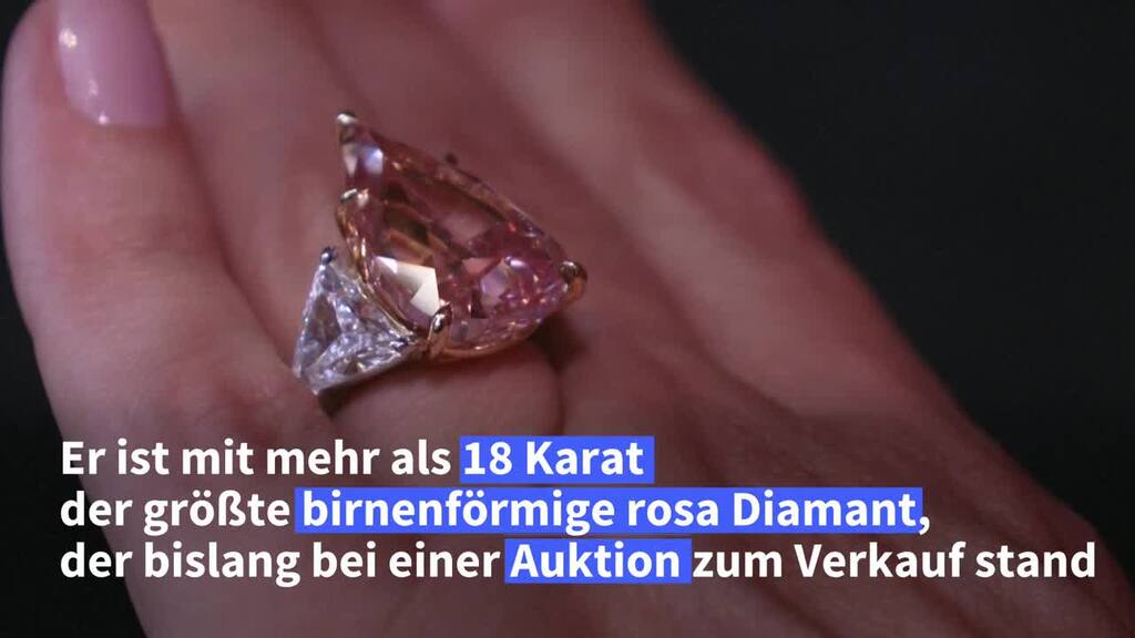 Auktionshaus Christie's versteigert seltenen rosa Diamanten in Birnenform