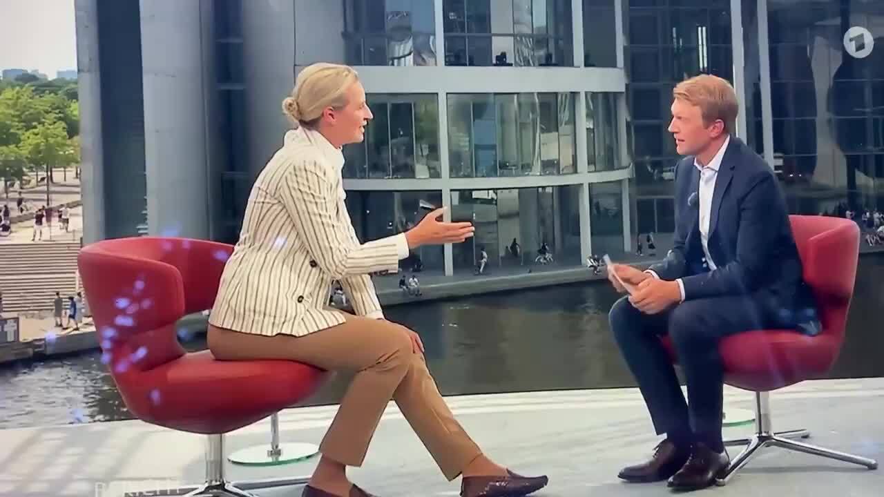 TV-Gespräch mit AfD-Chefin Weidel geht in Demo-Lärm fast unter