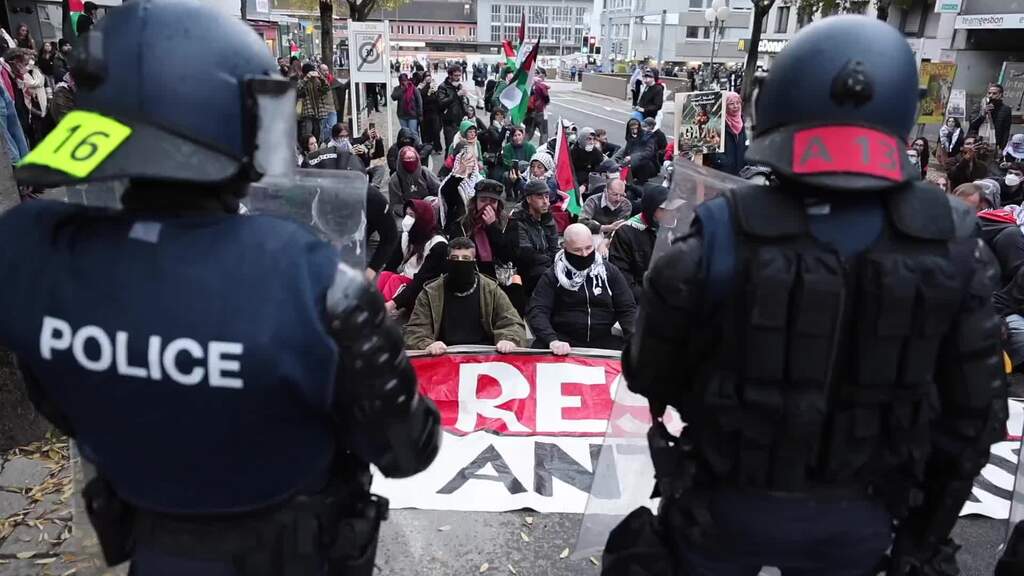 Manifestation pro-palestinienne à Sion