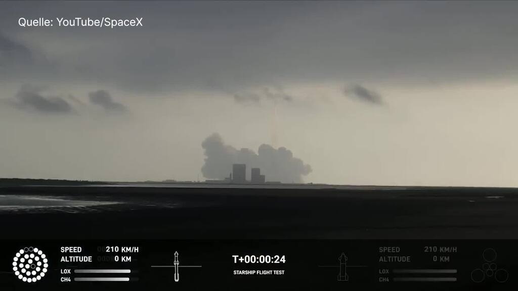 Raketensystem «Starship» zerbricht kurz nach erstem Teststart 