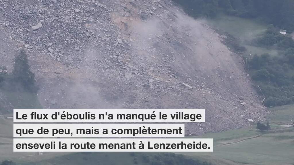 Eboulement – Les masses rocheuses ont manqué de peu le village de Brienz