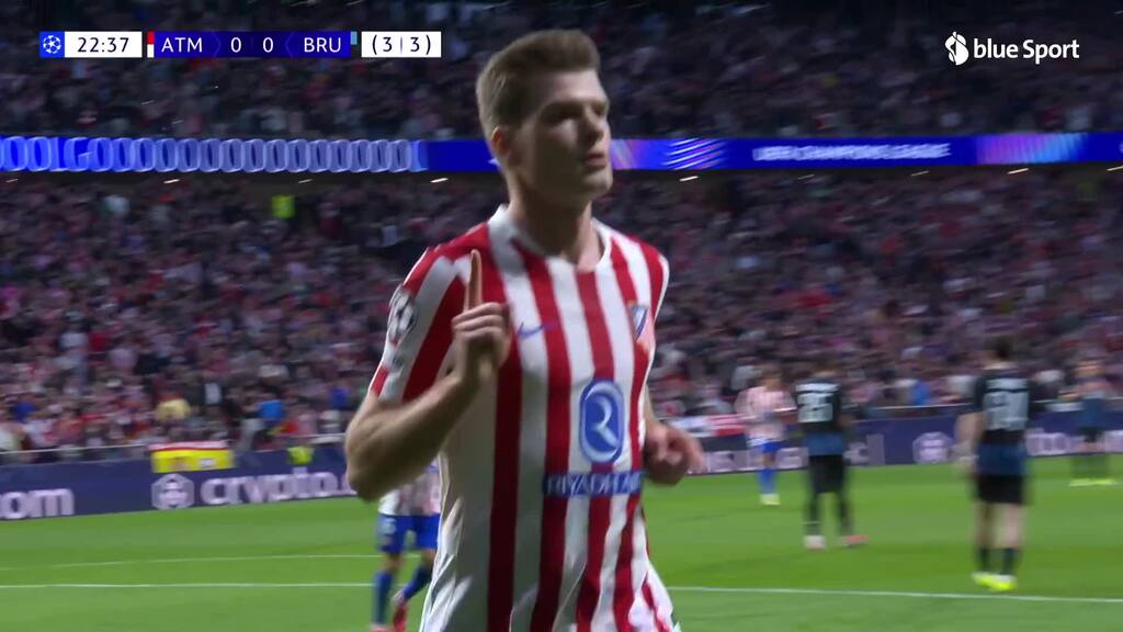 23. Minute: Brügge-Goalie Mignolet sieht schlecht aus – Sørloth bringt Atlético in Führung