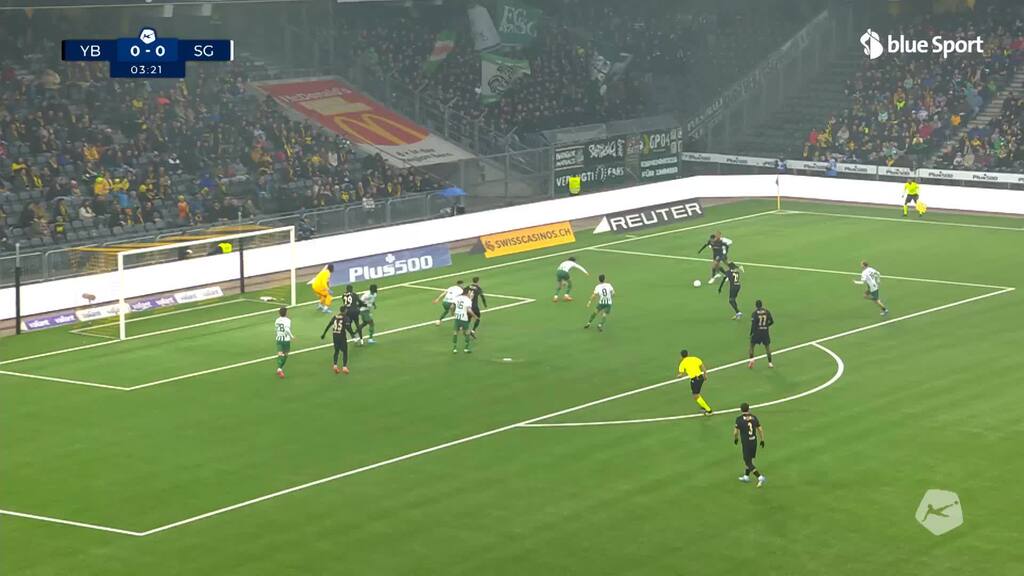 4. Minute: Athekame bringt YB beinahe früh in Führung