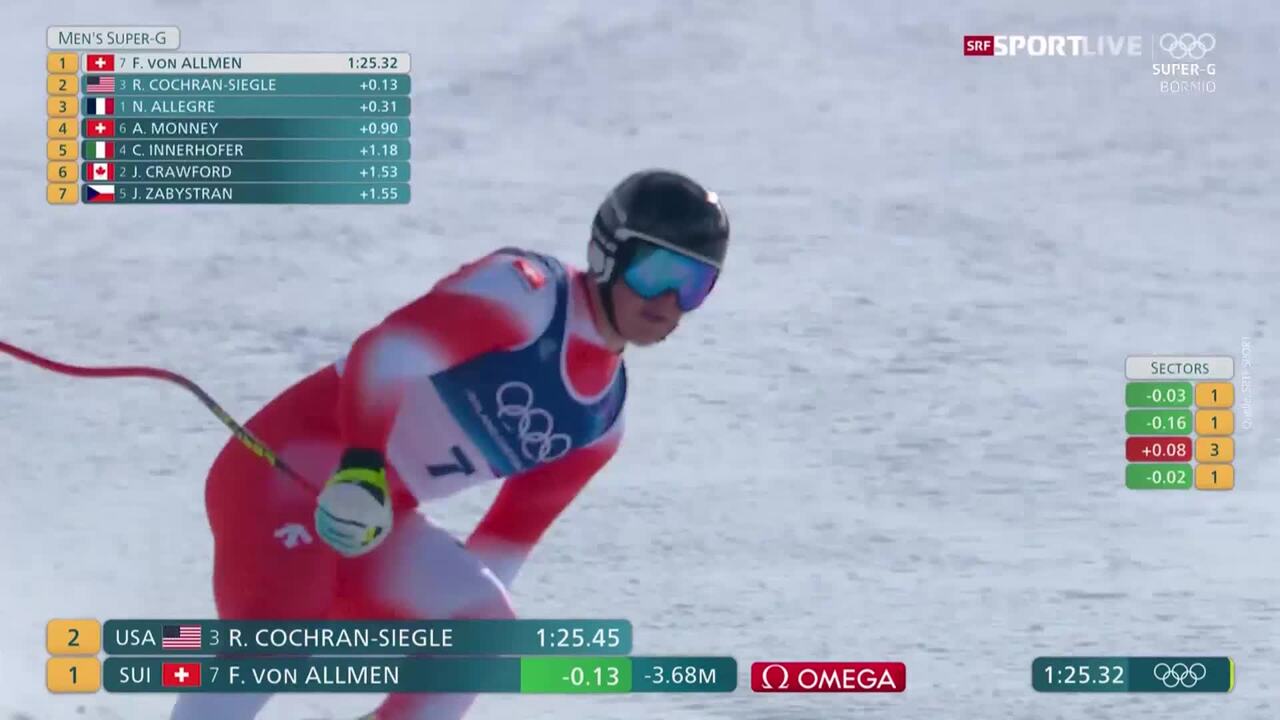 Gold-Hattrick! Franjo von Allmen fährt auch im Super-G zum Olympiasieg
