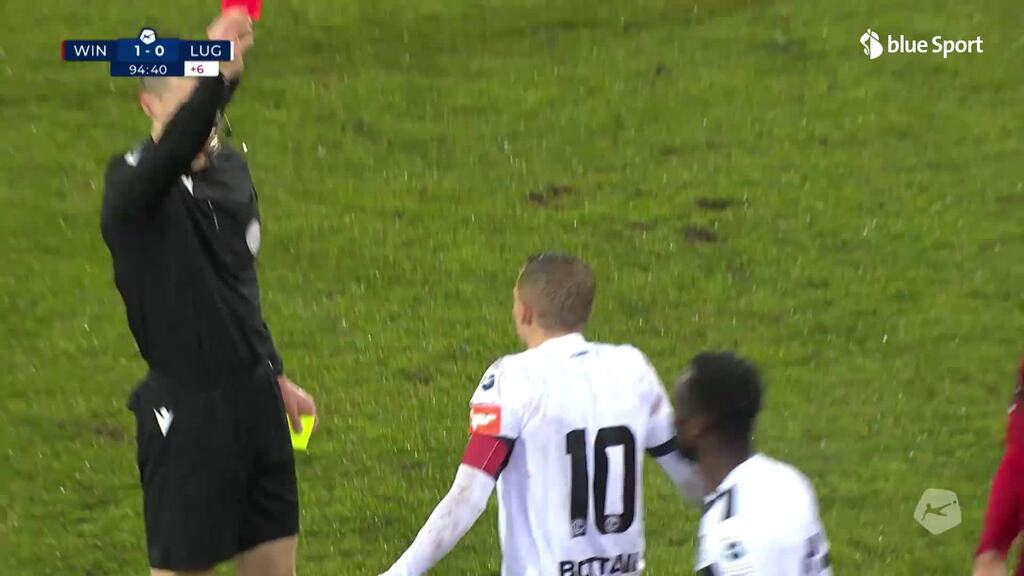 95. Minute: Gelb-Rote Karte für Bottani