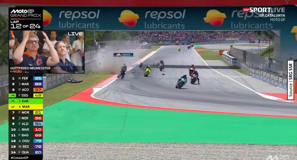 Momento shock in MotoGP: Alex Márquez cade brutalmente