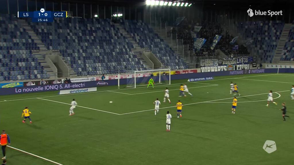 26. Minute: Bojang verpasst den Ausgleich für GC