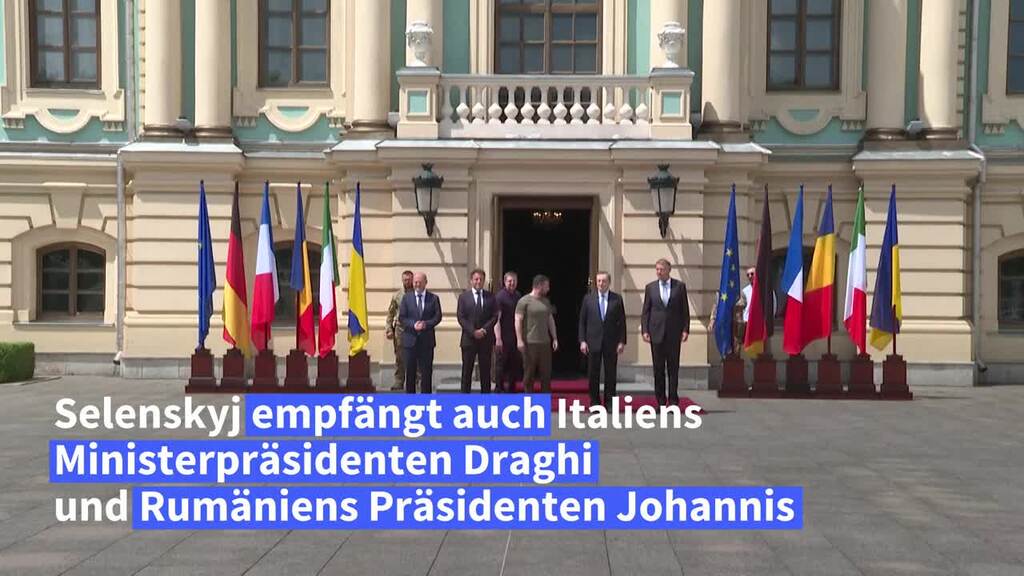 Selenskyj empfängt Scholz, Macron, Draghi und Iohannis in Kiew