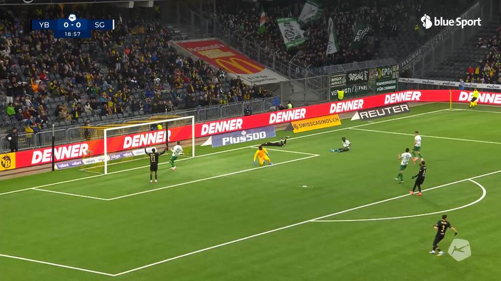 19. Minute: Fassnachts Abschluss rauscht knapp am Tor vorbei