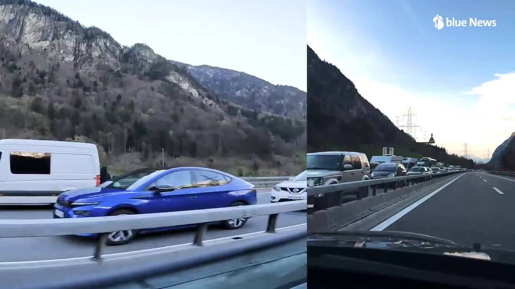 Dieses spektakuläre Video zeigt das ganze Ausmass des Gotthard-Staus