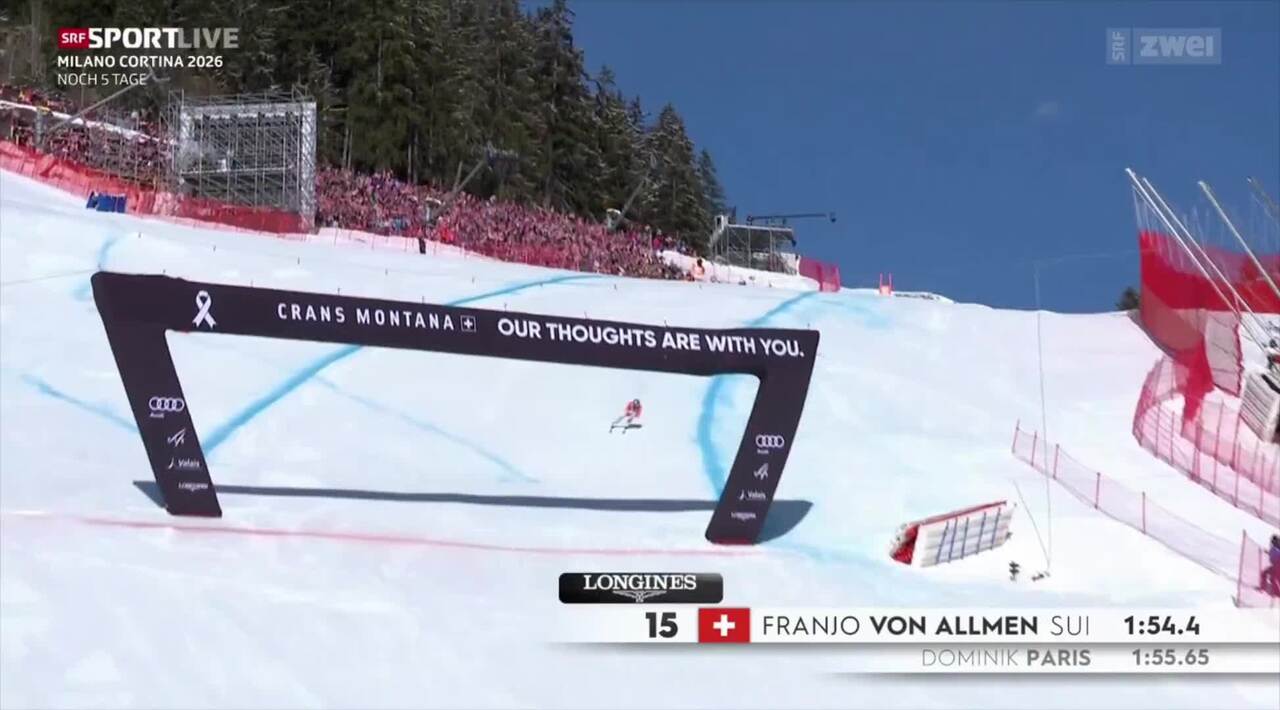 Von Allmen mit Bestzeit im Ziel