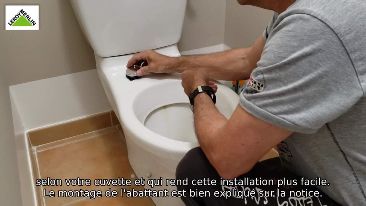 Abattant de toilette WC imitation bois avec frein de chute