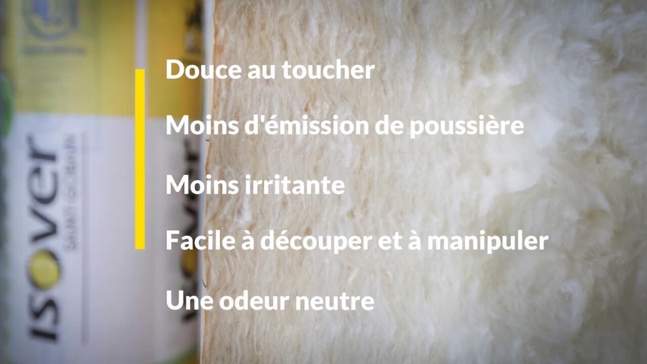 Rouleau de laine de verre ISOVER Plafonds 040 nu, Ep.100mm, 8x1.2m