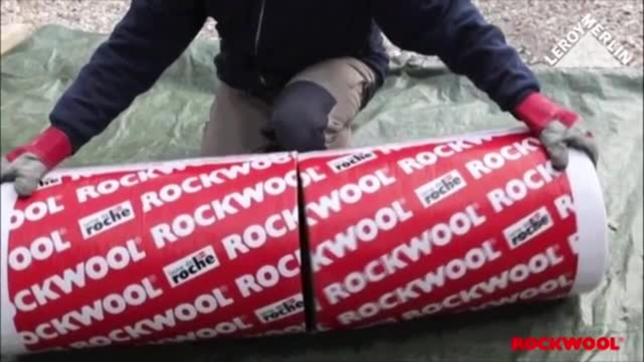 ROCKWOOL - Rouleau isolant laine de roche pour combles aménagés Easyrock -  revêtu - 2,2x0,6 m - ép. 200 mm - R = 5,10 m².K/W