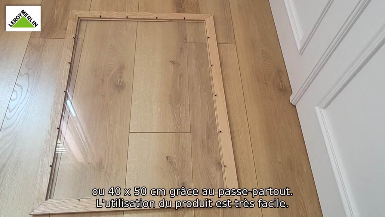 Cadre Nakato, l.50 x H.50 cm, bois chêne clair, INSPIRE
