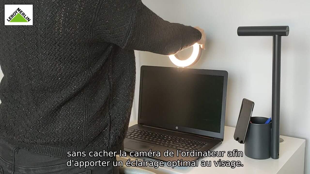 Lampe de bureau LED USB CCT avec tête amovible métal/plastique 1
