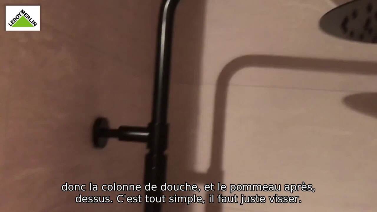 Colonne de douche thermostatique avec mitigeur barre, pommeau rond et  douchette – Chromé - Como