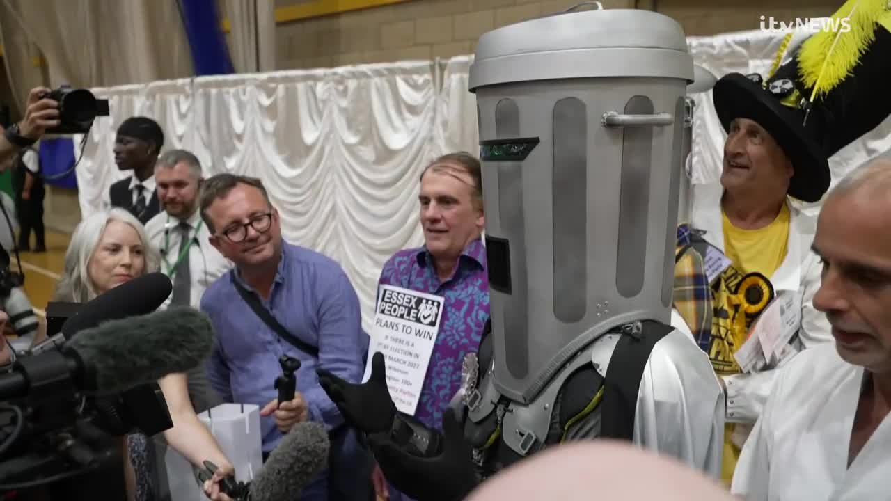 Count Binface: 'I am 1,000x more popular against Farage than against Burnham'  | ITV News Anglia
