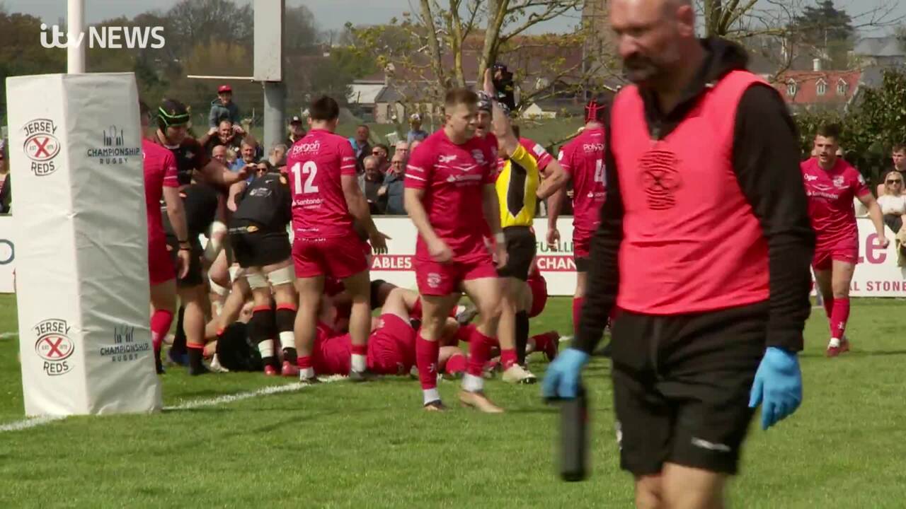 Historic finish Jersey Reds claim victory over Ealing Trailfinders as they reach top of table ITV News Channel