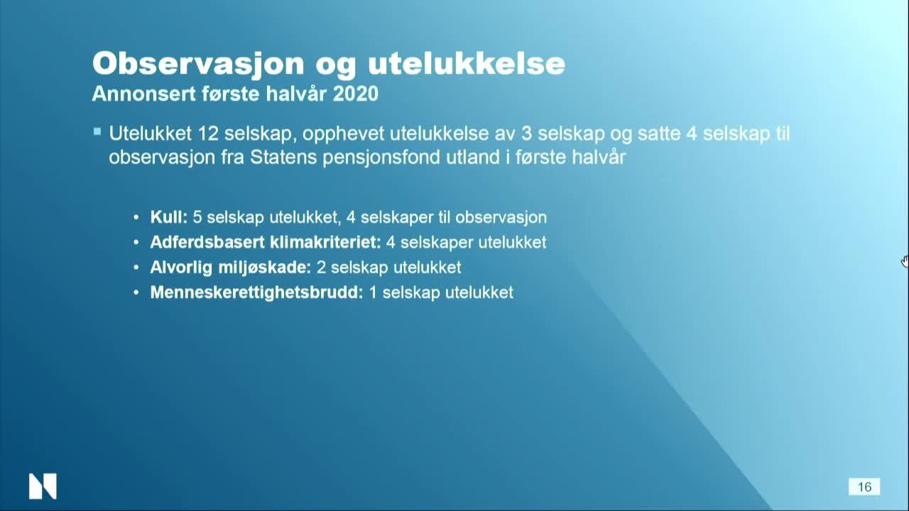 Press conference - Half year report 2020 (in Norwegian)