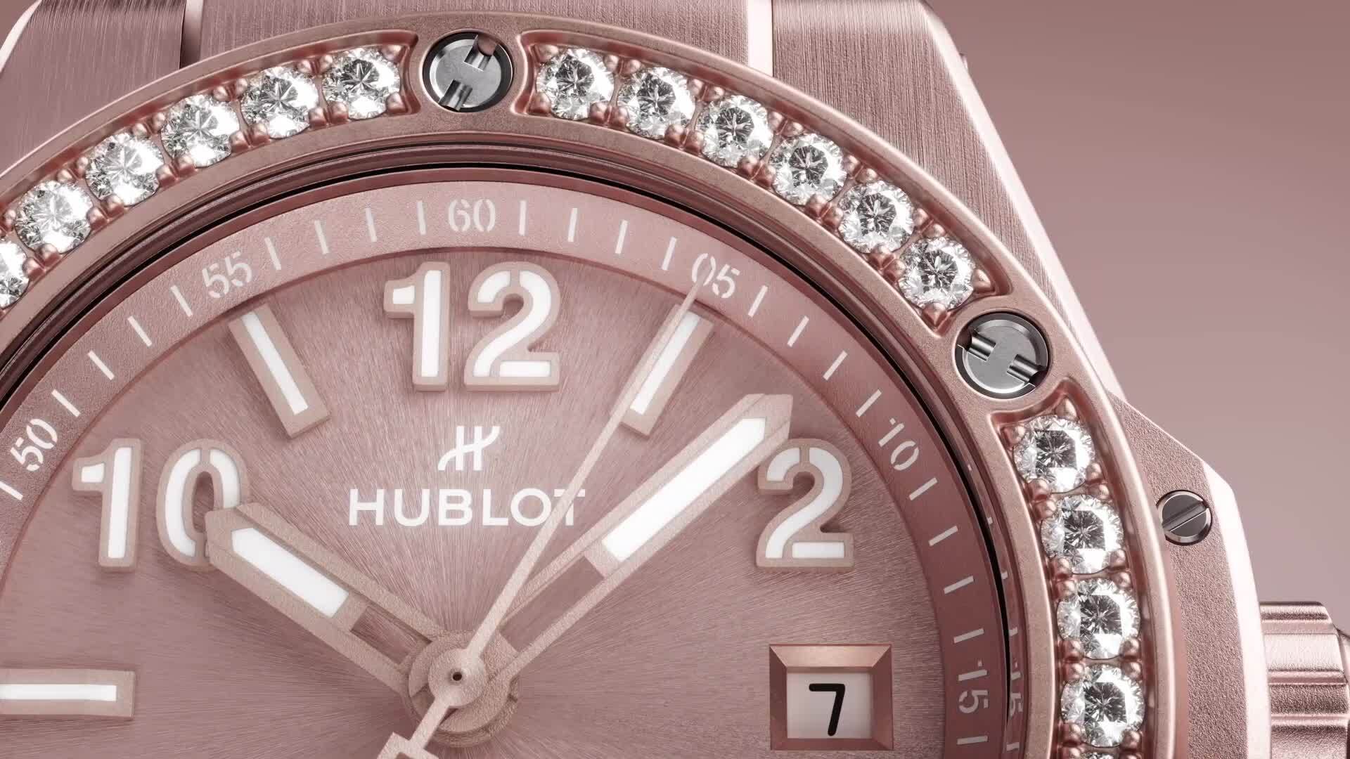 Big Bang One Click Aluminium Pink Diamonds 33 mm | Hublot