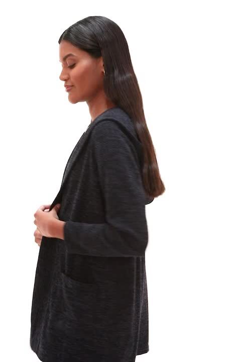Navy Longline Hooded Cardigan | Roman UK