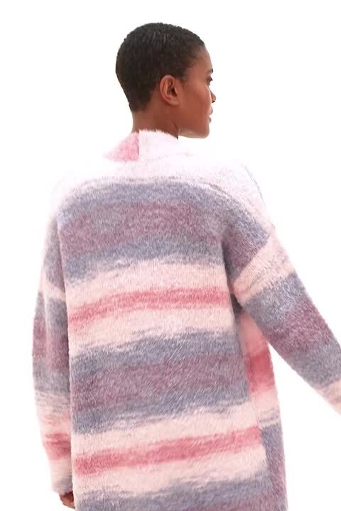 Risa　FLUFFY long cardigan Buy Roman Pink Fluffy Stripe Longline Cardigan from the Next UK