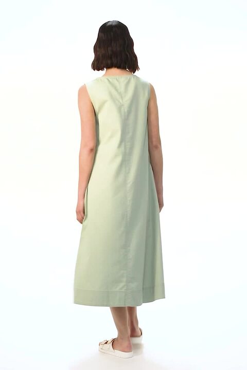 Sage Zip Front Sleeveless Midi Dress | Roman UK