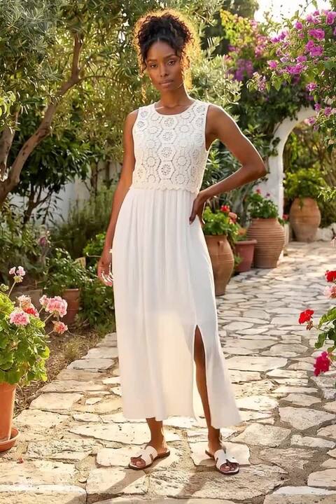 turquoise beach dresses Wish You Were Here Crochet Maxi Dress - Turquoise