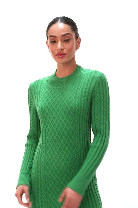 Green Dusk Cable Knit Midi Jumper Dress | Roman UK Green Dusk Cable Knit Midi Jumper Dress | Roman UK