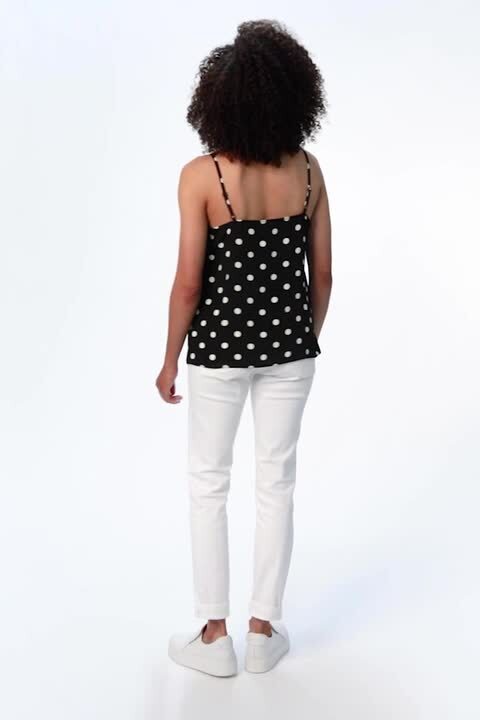 YOURS Yours Curve Black Spot Print Cami Vest Top