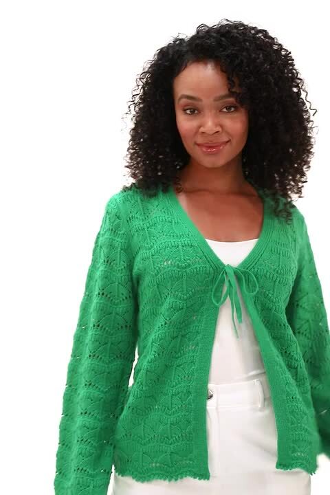leinwande Ribbon Tie Cardigan / Green Ribbon Tie Cardigan/Green