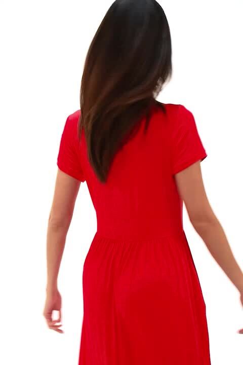 strapless open back dress The T-Shirt Dress in Tomato Textured Cotton Tomato Textured Cotton / 2023SP495 TTC / 2