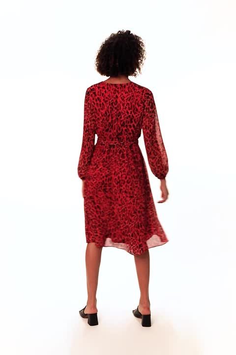 red leopard print wrap dress DIANE VON FURSTENBERG DVF VTG RED LEOPARD SPOTTED CAT SILK WRAP DRESS 2 0