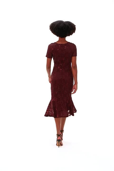 what shoe color goes with burgundy dress Dura One Shoulder Sequin Midi Dress