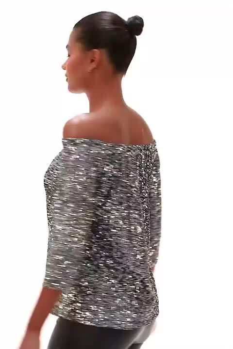 sparkly bardot top