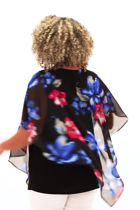 YOURS LONDON Curve Black Floral Chiffon Shirt