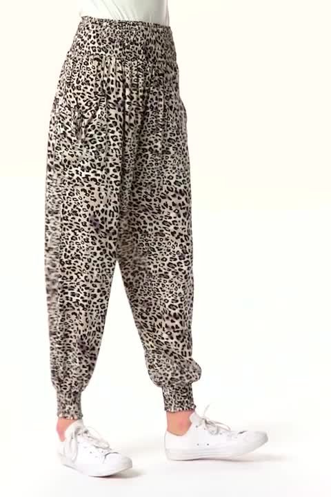 Pantalon Harem Femme Imprimé - Coupe Large - Taille 8-14 - Polycoton - Neuf Avec étiquettes