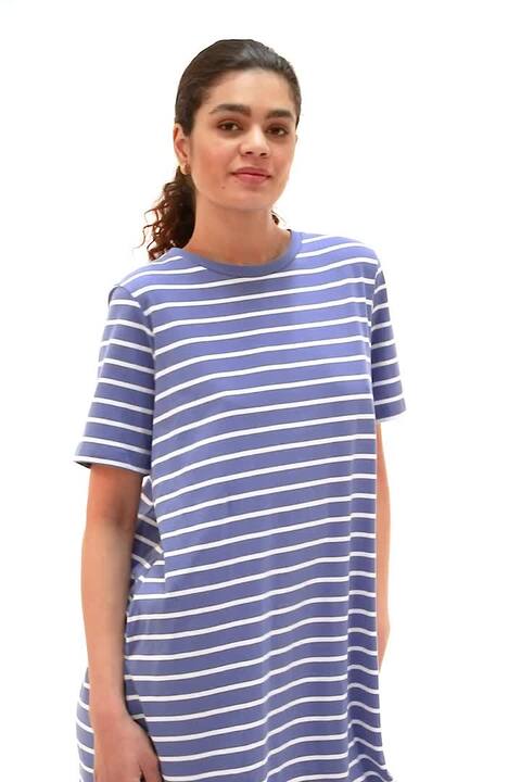 princess polly baby blue dress Blue Stripe Mini Miley Shirt Dress – Never Fully Dressed main image 1