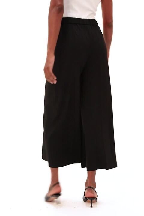 Wide Leg Stretch Culottes in Black - Roman Originals UK