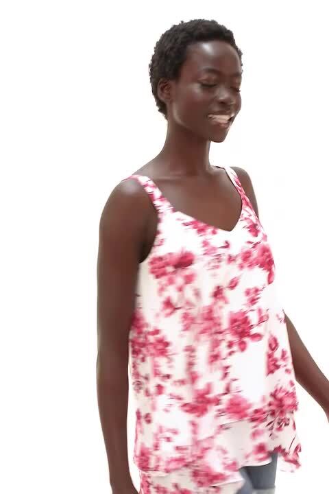 Pink Floral Double Layered Cami Top | Roman UK