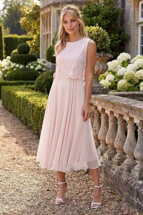 strapless open back dress Pink Straps A-Line Wedding Guest Dress